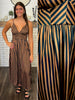 Hazel Striped Dress Gold/Black