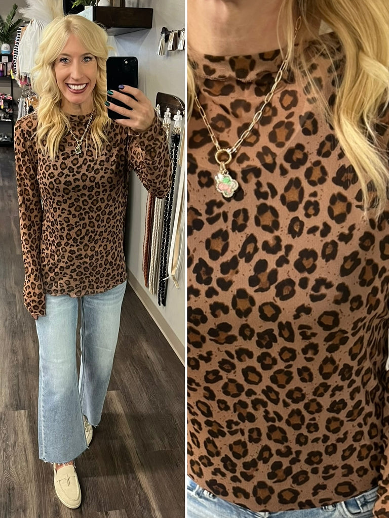 Chase Leopard Mesh Top