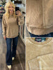 Riley Ribbed Accent Pullover - Carmel