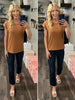 Katrina Ribbed Cap Sleeve Top - Camel