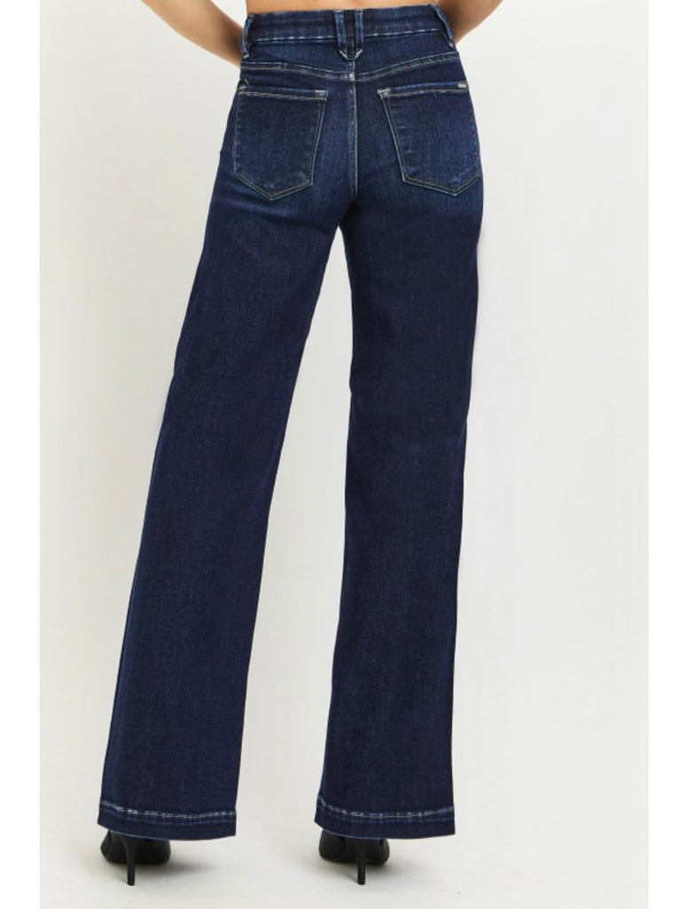 Eden Mid Rise Wide Leg Denim