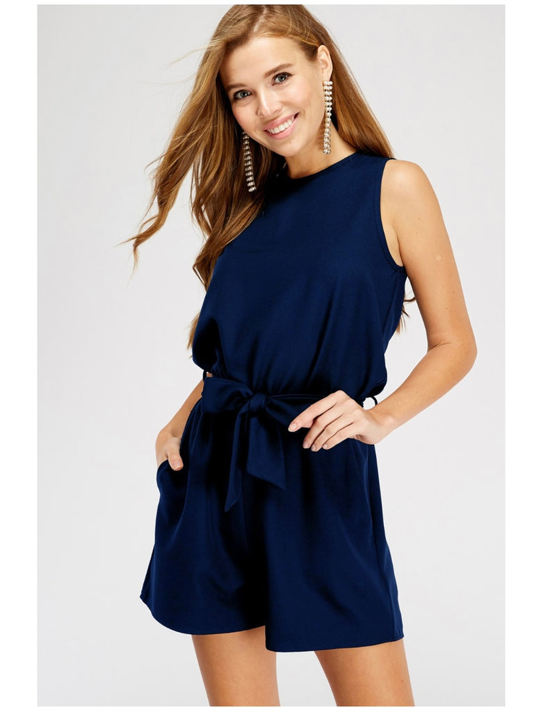 Addi Tied Navy Romper