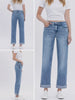 Brandie High-Rise Cuffed Crop Straight Denim