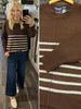 Rayna Striped Sweater Brown/Cream
