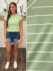 Kate Striped Tee - Sage