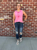 Melissa Raw Edge Tank - Bright Pink