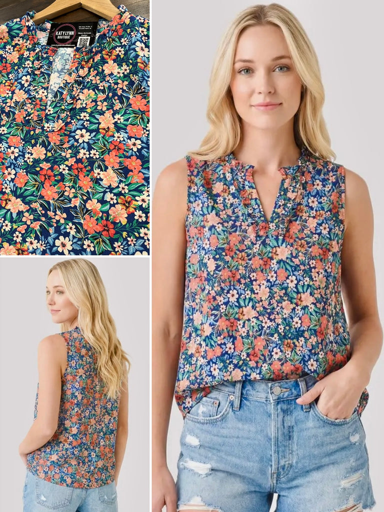 Maddie Ruffle V-Neck Tank
