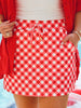Rori Red Gingham Skort