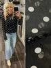 Britt Black Polka Dot Mesh Shirt