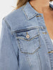 Nylah Fringe Hem Denim Jacket - Light Wash