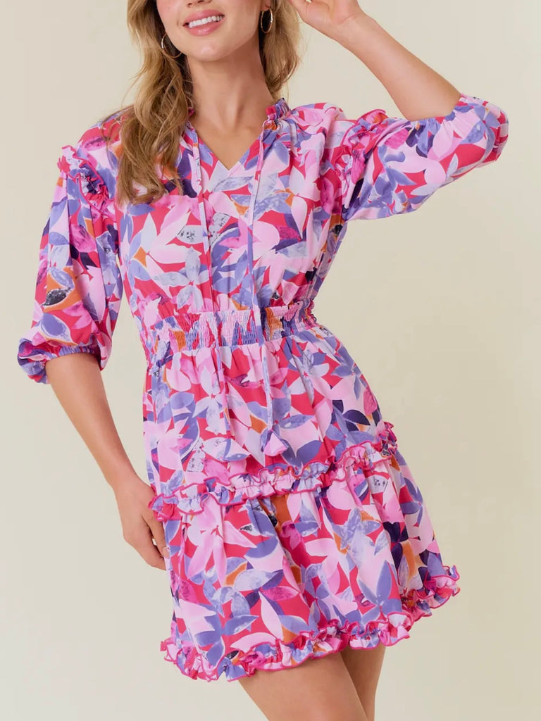Kenna Pink/Purple Floral Dress