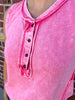 Melissa Raw Edge Tank - Bright Pink