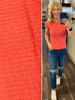 Grace Textured Short Sleeve - Coral