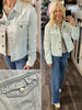 Nadia Ice Blue Ruffle Jean Jacket