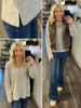 Rachel Brushed Rib Pocket Long Sleeve - Latte