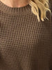 Terri Waffle Knit Sweater - Mocha Brown