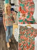 Sasha Watermelon Floral Blouse with Tie