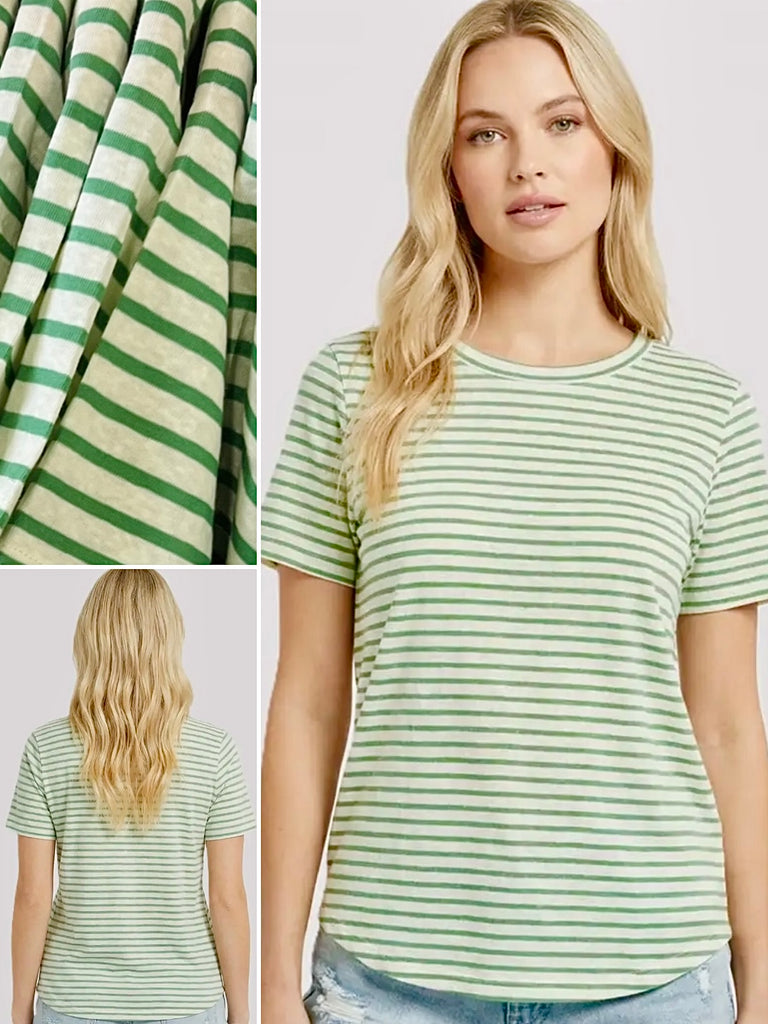 Alexa Striped Tee - Green
