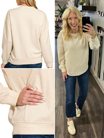 Abby Notch Collar Blazer - Cream