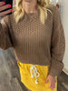 Jane Open Knit Sweater - Mocha