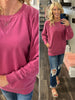 Kaelyn Long Pocket Crewneck - Marsala