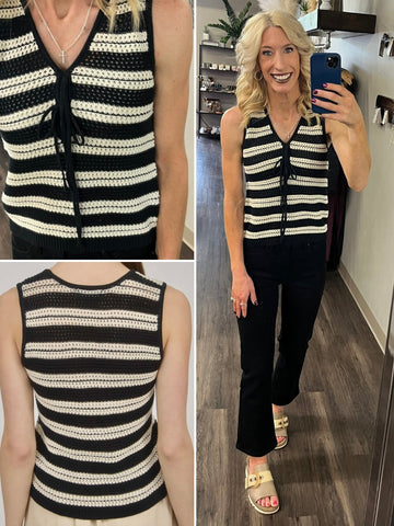 Becky Ribbed V-Neck Top
