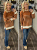 Jessie Striped Sweater - Rust