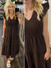 Grace Flutter Sleeve Dress - Chocolate Brown