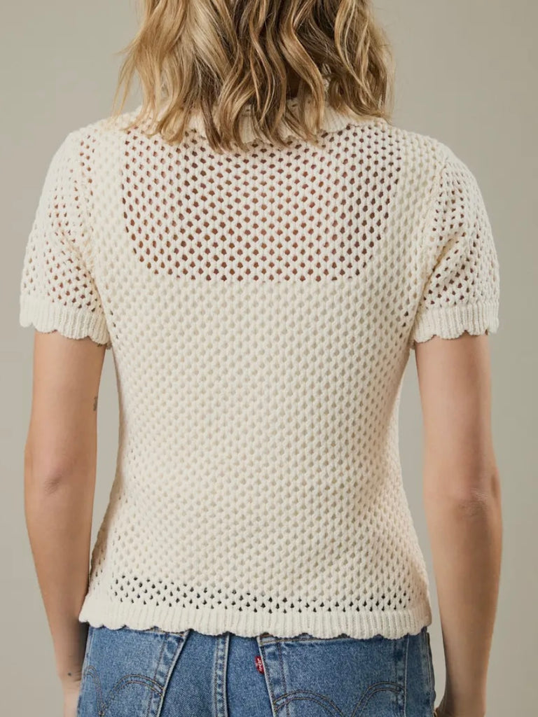 Jade Crochet Button Up Top