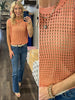 Leslie Open Knit Tank - Peach