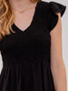 Grace Black Flutter Sleeve Dress