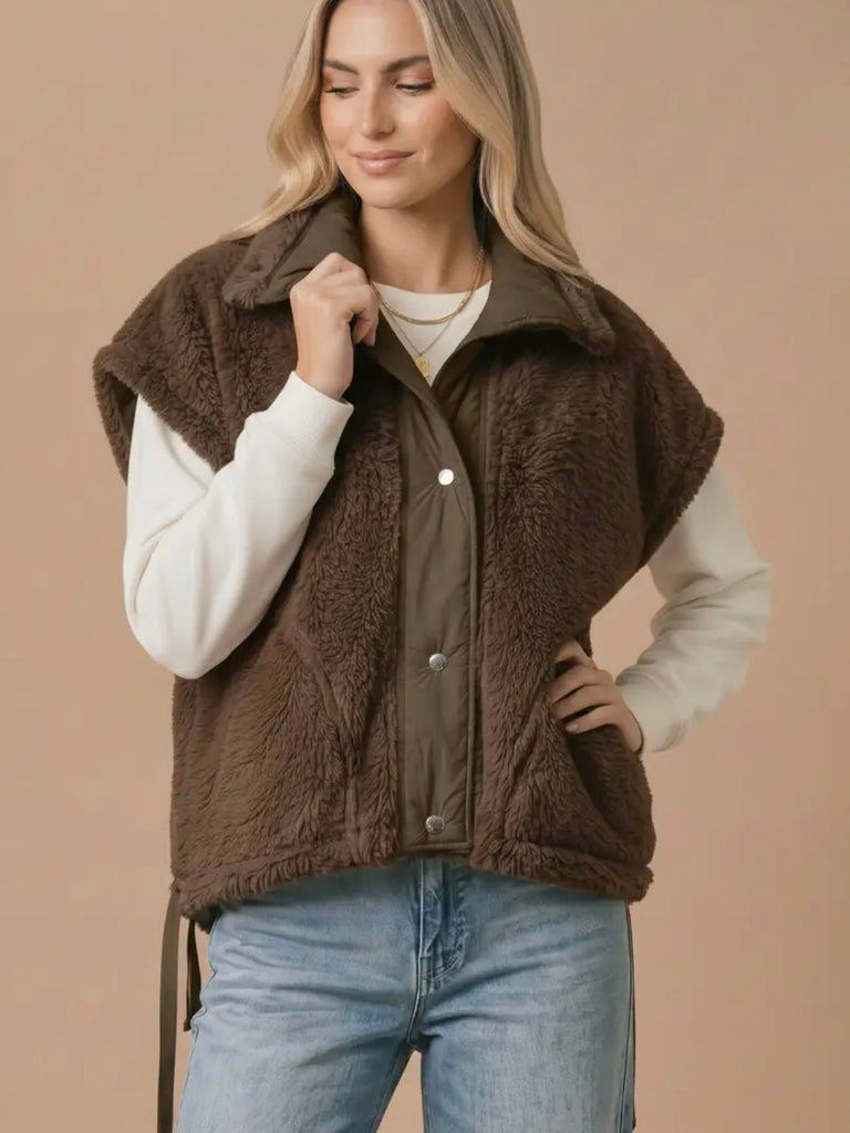 Trisha So-Soft Sherpa Vest - Mocha