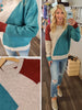 Heidi Teal Block Crewneck Sweater