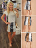Dee Faux Leather Mini Skirt - Silver/Mocha