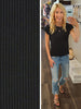 Katrina Ribbed Cap Sleeve Top - Black