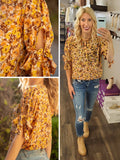 Alli Tied Sleeve Floral Blouse