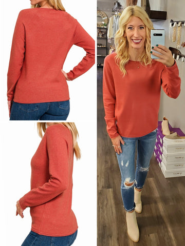 Layla Button Accent Hoodie - Burgundy