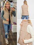 Selena Taupe Puffer Vest