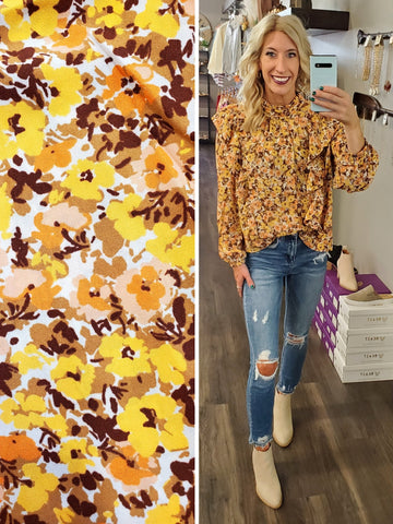 Alli Tied Sleeve Floral Blouse