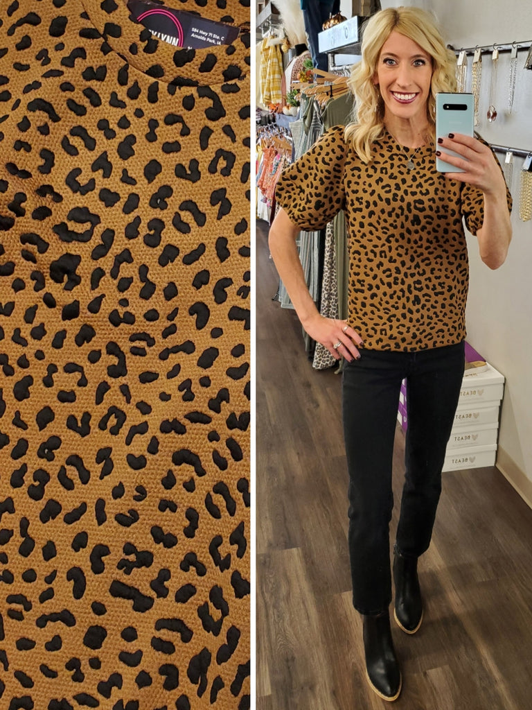 Liz Leopard Top