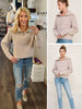 Rose Plush Zip Sweater - Almond