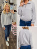 Isla 1/4 Zip - Gray Stripe