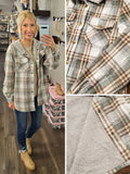 Preslee So-Soft Lined Flannel - Gray/Taupe