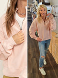 Addy 1/4 Zip Pullover - Dusty Pink