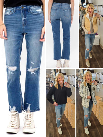 Quinn High-Rise Boot Cut Jeans