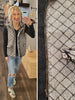 Caris Quilted Denim Vest with Sherpa Lining