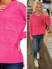 Mari Pocket Sweater - Hot Pink