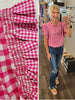 Tessie Gingham Print Ruffle Sleeve Top