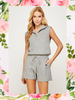 Mel 1/4 Zip Knit Romper - Heather Gray
