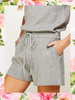 Mel 1/4 Zip Knit Romper - Heather Gray